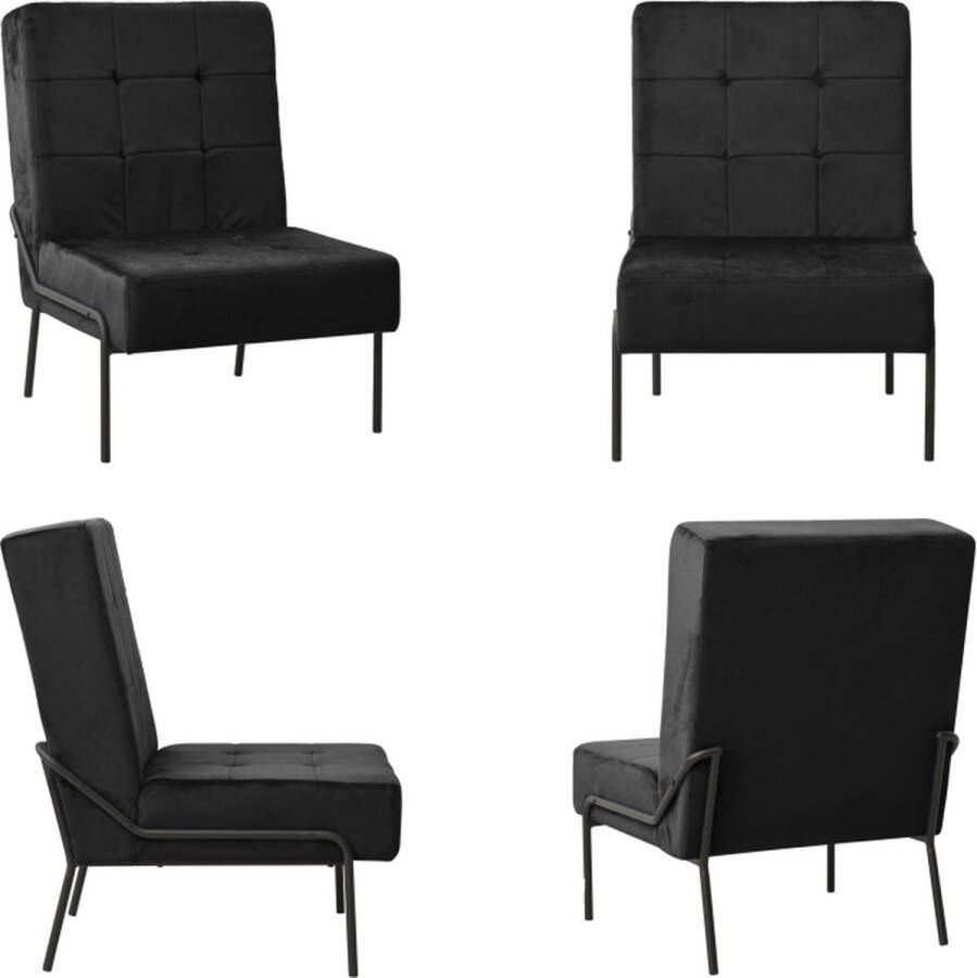 VidaXL Relaxstoel 65x79x87 cm fluweel zwart Relaxstoel Relaxstoelen Fauteuil Fauteuils