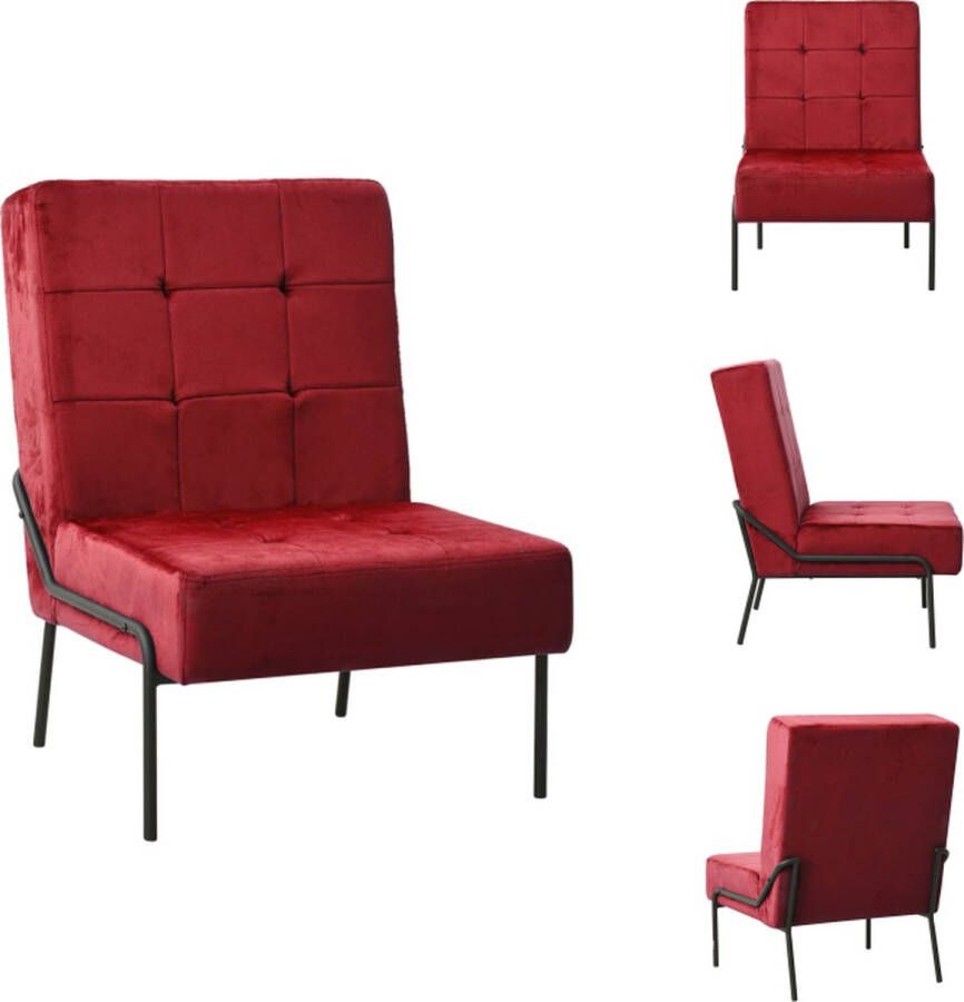 VidaXL Relaxstoel Relaxstoelen Fauteuil Fauteuils Relaxstoel 65x79x87 cm fluweel wijnrood - Foto 2