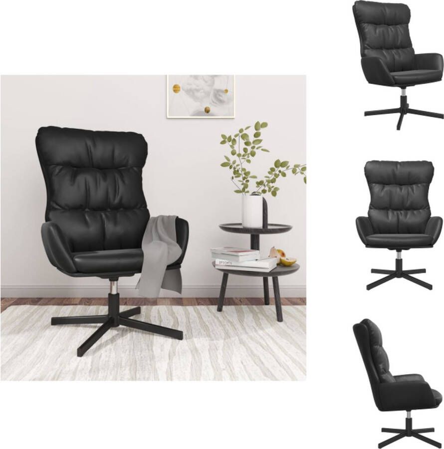 VidaXL Relaxstoel Relaxstoelen Kantoorstoel Armstoel Relaxstoel kunstleer zwart - Foto 2