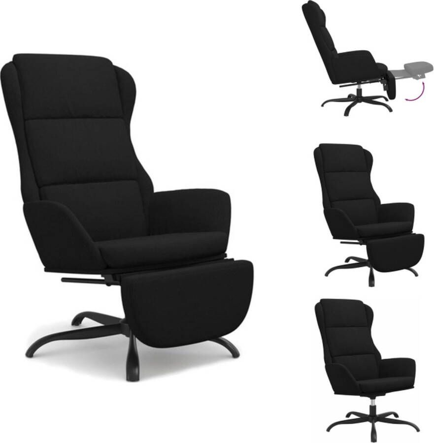 VidaXL Relaxstoel Armstoel 70 x 77 x 98 cm Microvezel 360 graden draaibaar Zwart Fauteuil