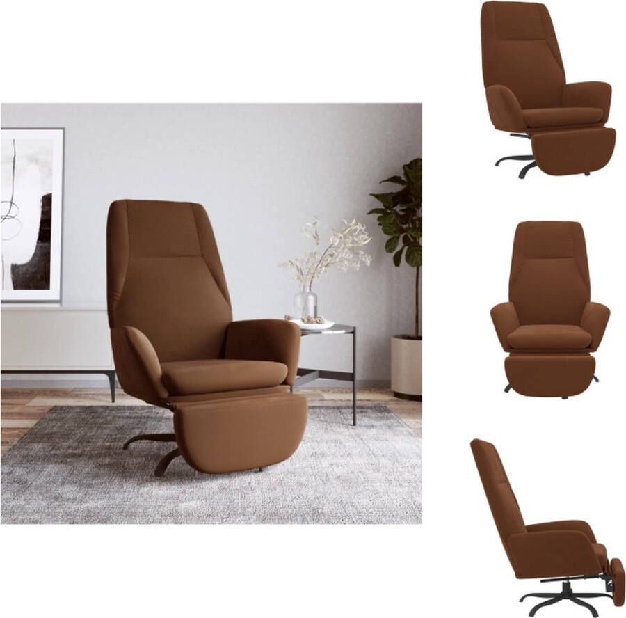 VidaXL Relaxstoel bruin 70 x 77 x 94 cm 360 graden draaibaar Fauteuil