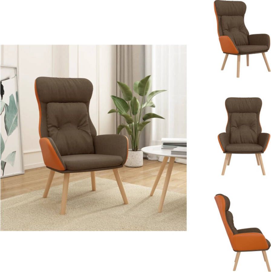 VidaXL Relaxstoel Bruin Fauteuil 70x77x94cm Dik gevoerd PVC en stoffen bekleding Fauteuil
