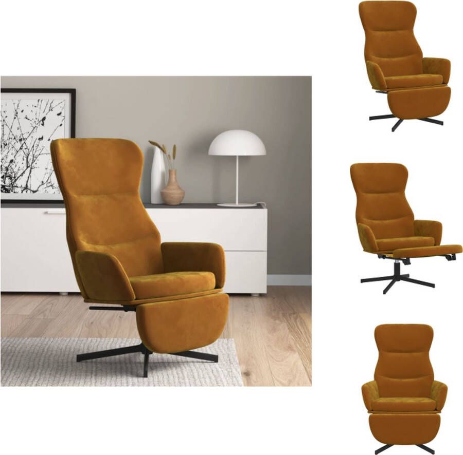 VidaXL Relaxstoel Bruin Fluweel 70x77x94cm Comfortabele Stoel met Voetensteun Fauteuil