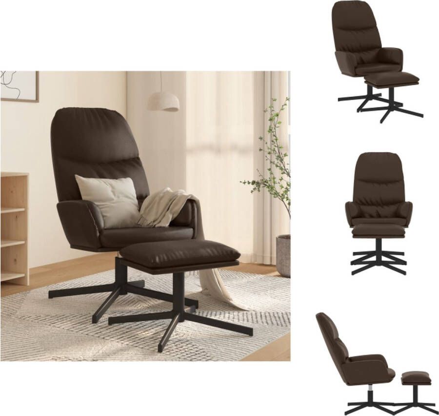 VidaXL Relaxstoel Bruin Kunstleer 70x77x98 cm 360° draaibaar Fauteuil