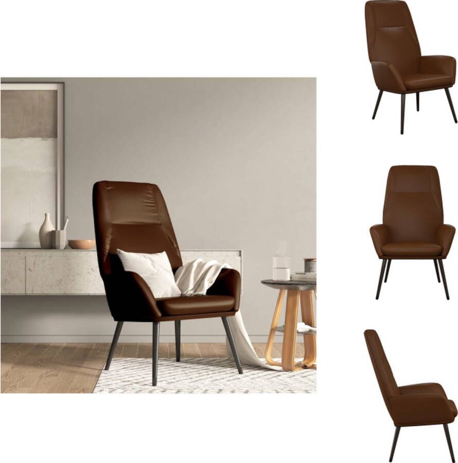 VidaXL Relaxstoel Bruin Kunstleer Metalen frame Optimaal zitcomfort Fauteuil