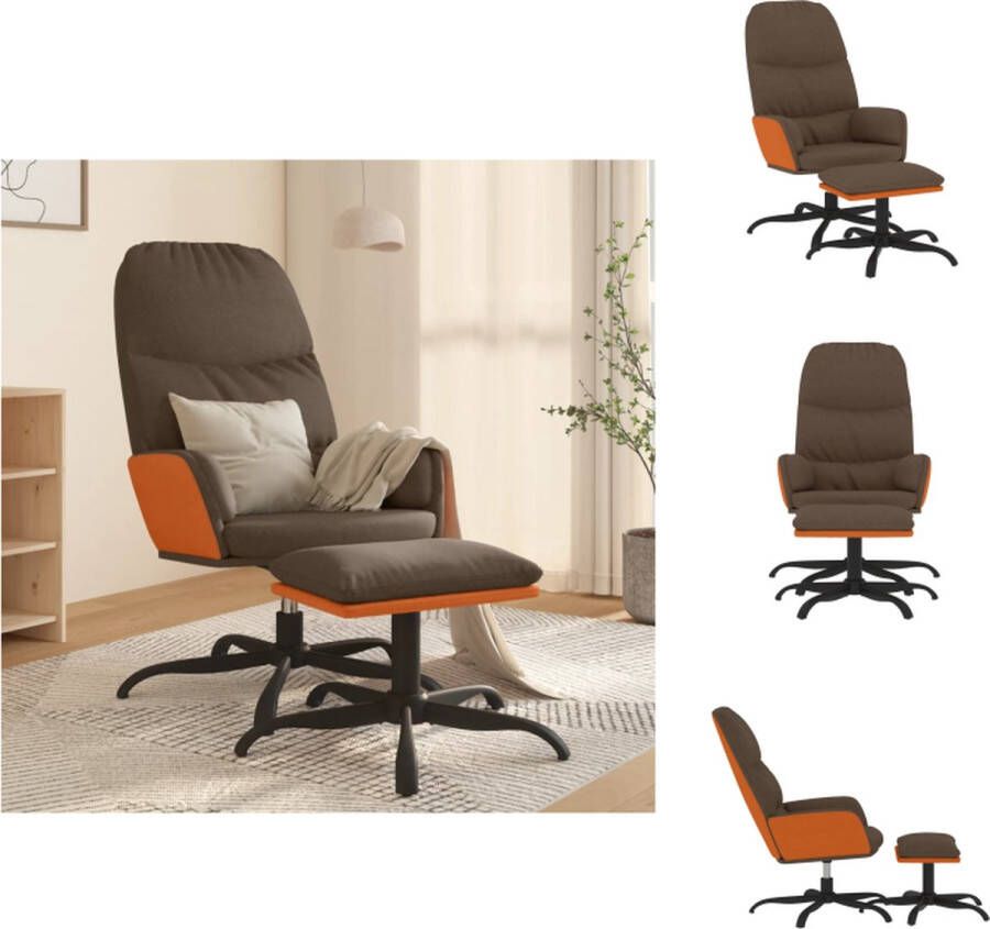 VidaXL Relaxstoel Bruin Stoel 70 x 77 x 98 cm 360 graden draaibaar Hoogwaardig materiaal Fauteuil