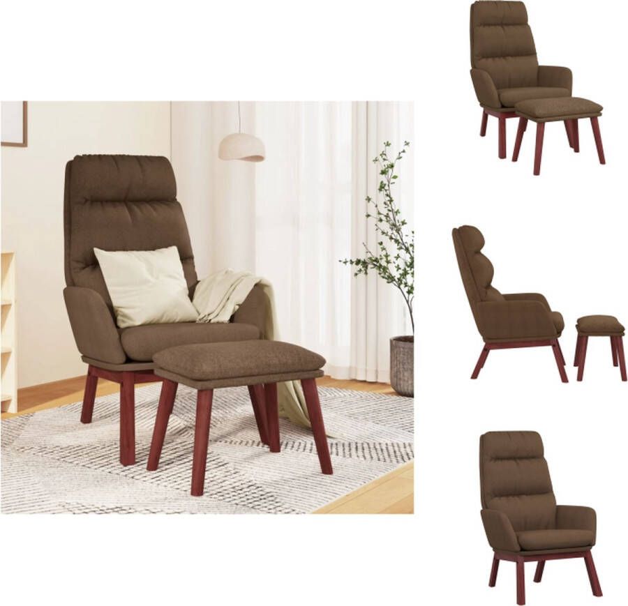 VidaXL Relaxstoel Bruin Stof 70x77x98 cm Met Voetenbank Fauteuil
