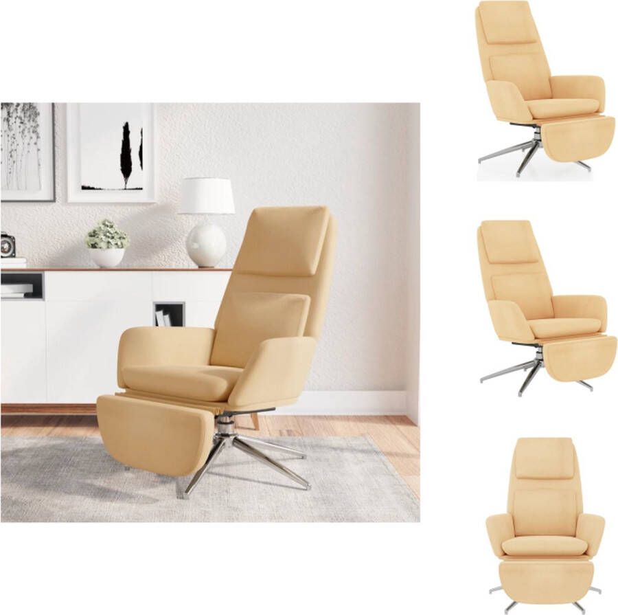 VidaXL Relaxstoel Comfort Stoelen 70 x 77 x 98 cm Crème Fauteuil