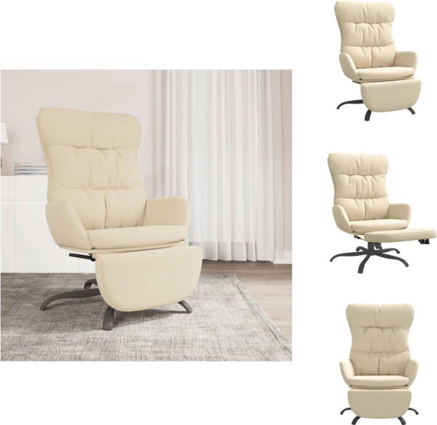 VidaXL Relaxstoel Comfort Woonkamerstoel 70 x 77 x 98 cm Crème Fauteuil