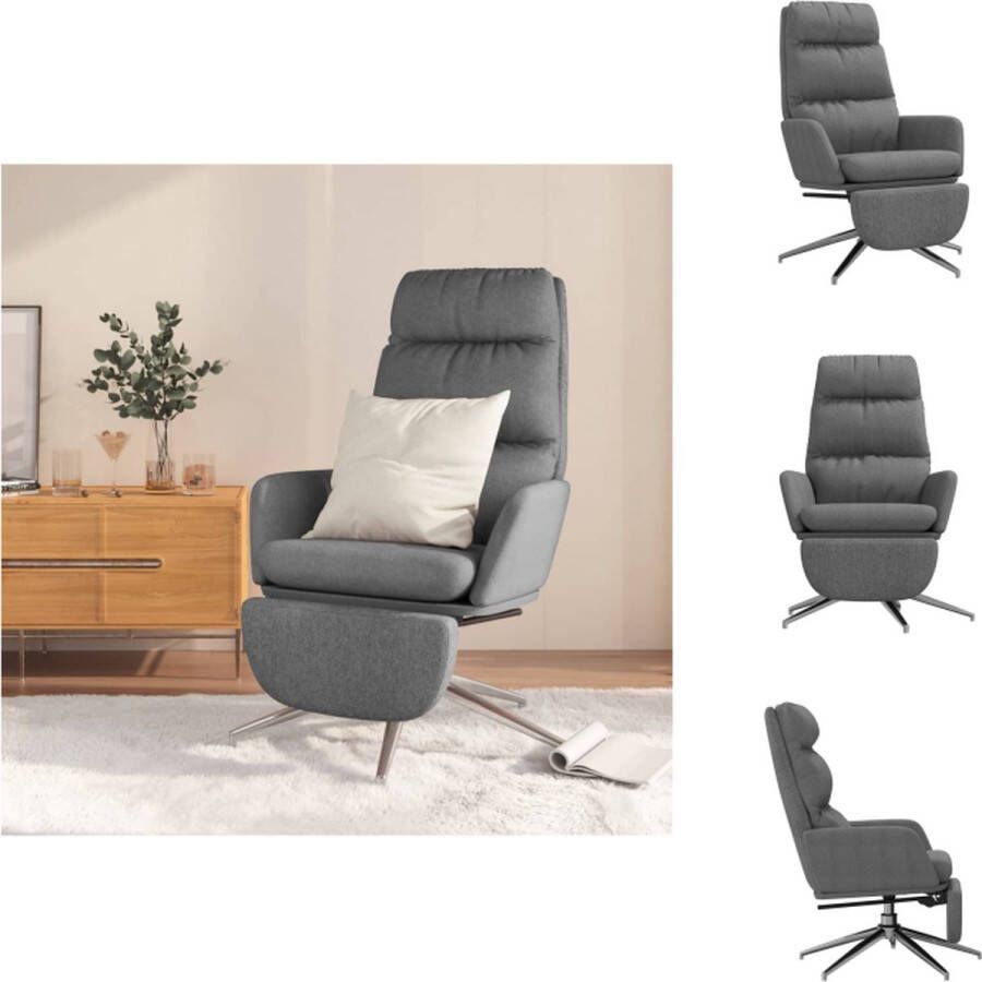 VidaXL Relaxstoel Comfortabele stoel met voetensteun Lichtgrijs 70x77x98 cm Fauteuil