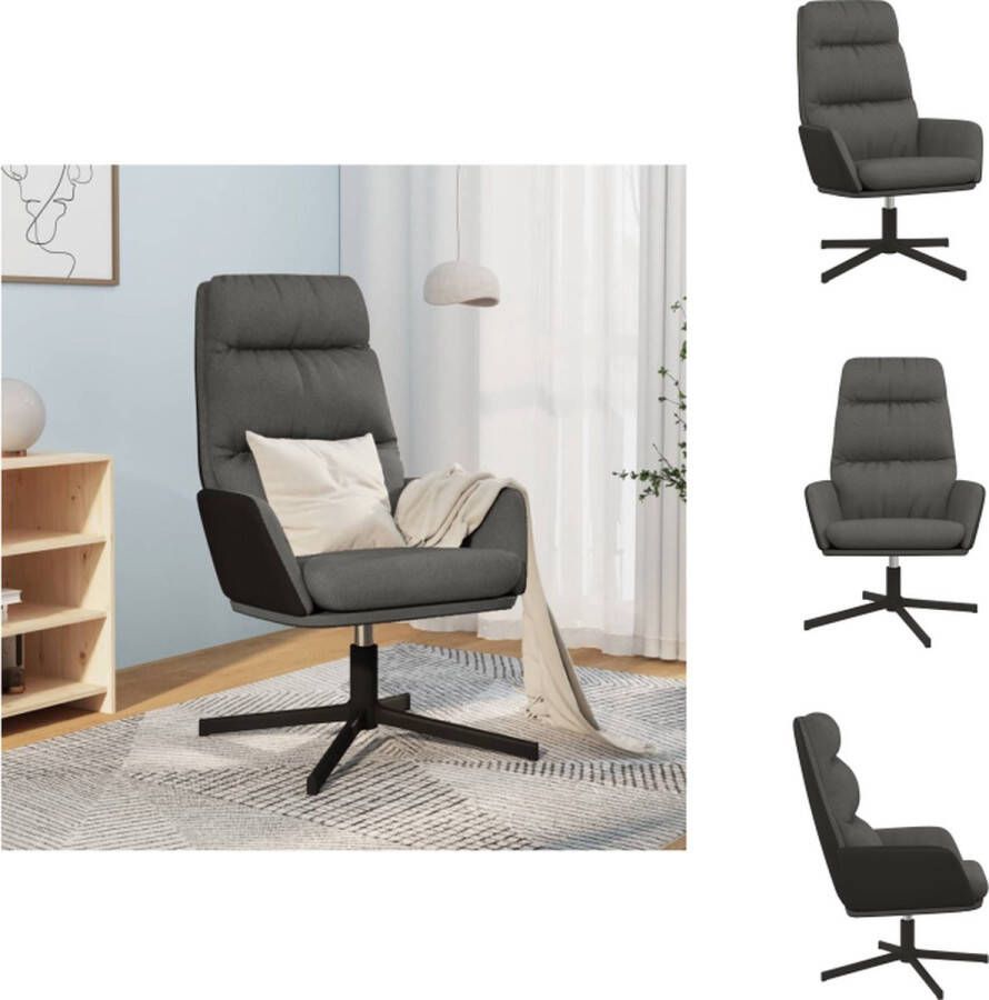 VidaXL Relaxstoel Dik gevoerd Donkergrijs 70x77x98 cm Metaal frame Fauteuil