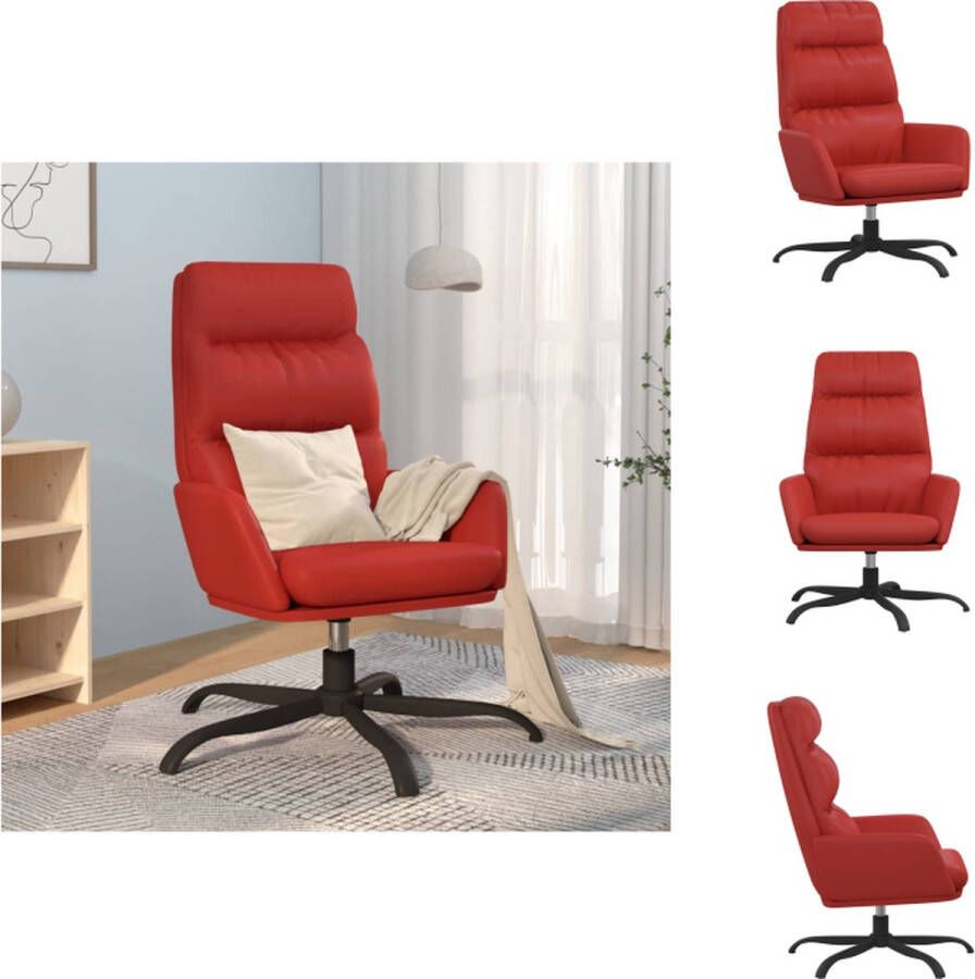 VidaXL Relaxstoel Dik Gevoerd Kunstleer 70x77x98 cm Wijnrood Fauteuil