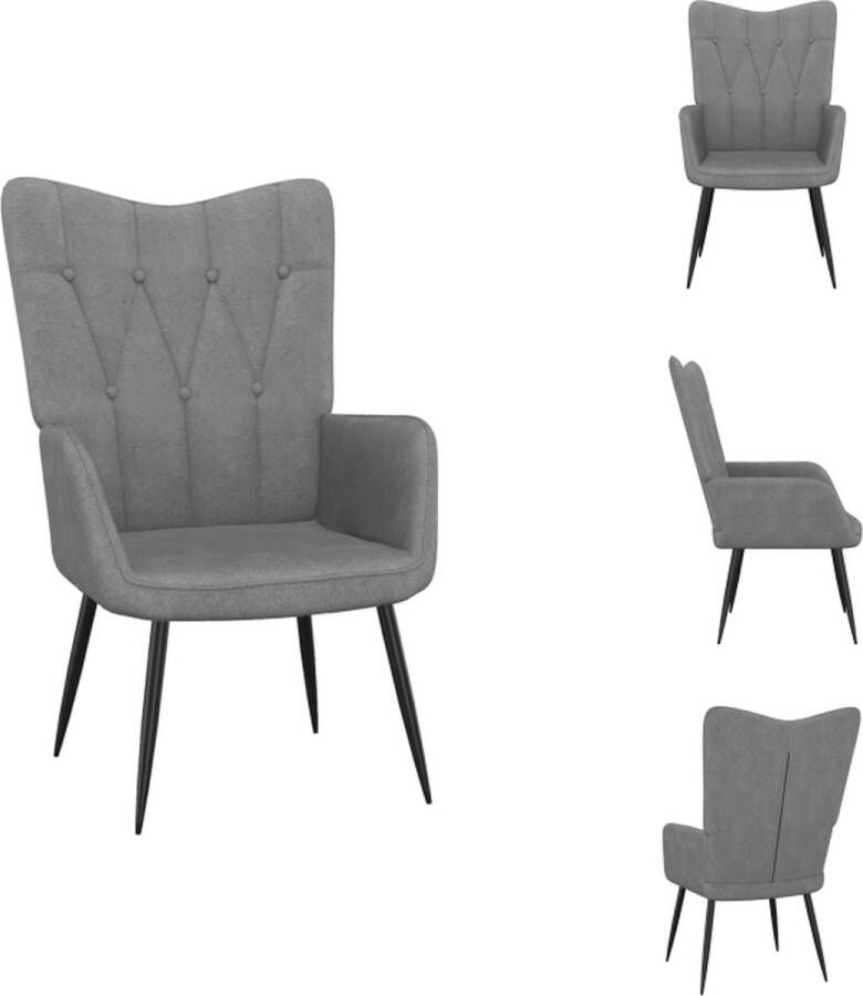VidaXL Relaxstoel stof donkergrijs Relaxstoel Relaxstoelen Fauteuil Relaxfauteuil - Foto 5