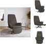 VidaXL Relaxstoel Donkergrijs Fluweel Stoel 70x77x94 cm Comfortabele en stabiele relaxstoel met voetenbank Fauteuil - Thumbnail 1