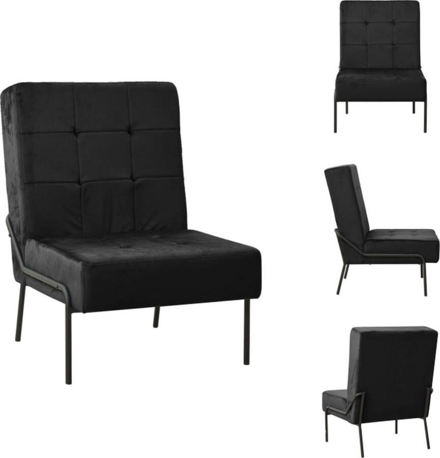 VidaXL Relaxstoel Relaxstoelen Fauteuil Fauteuils Relaxstoel 65x79x87 cm fluweel zwart - Foto 2