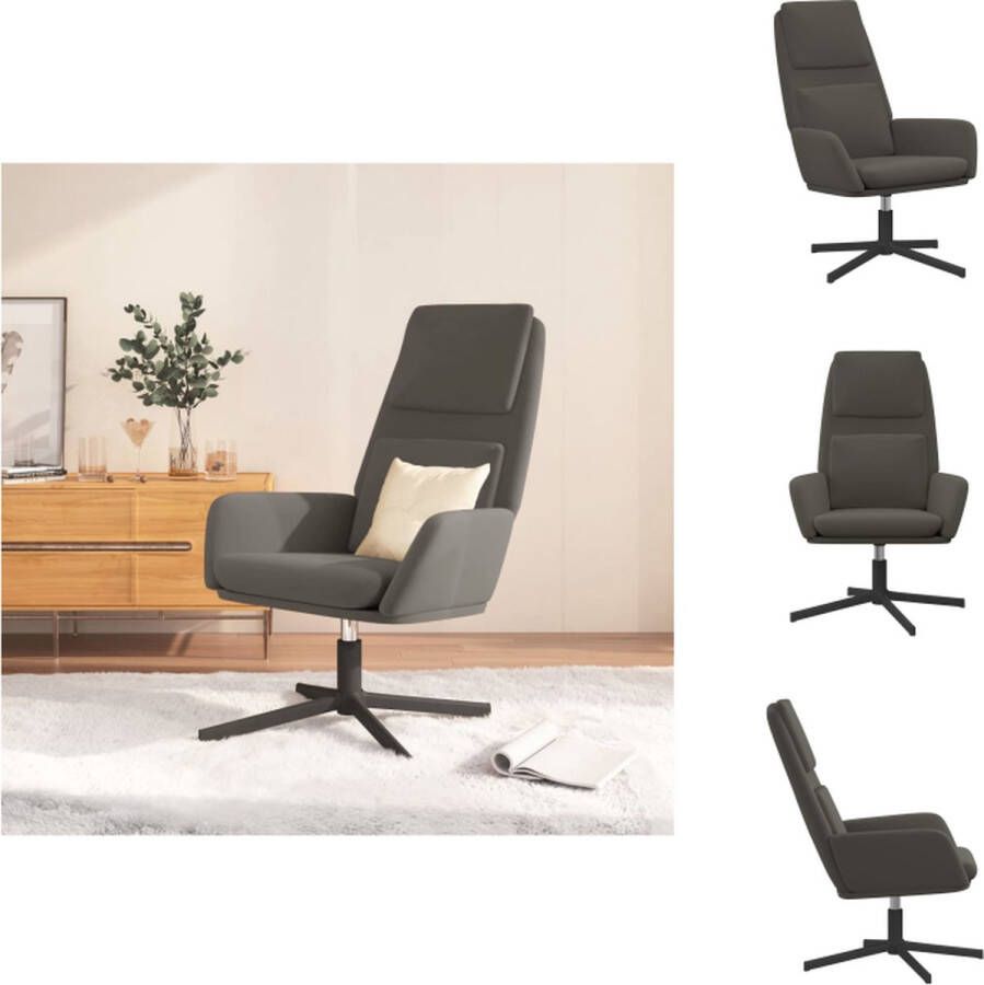 VidaXL Relaxstoel fluweel 70 x 77 x 98 cm donkergrijs Fauteuil