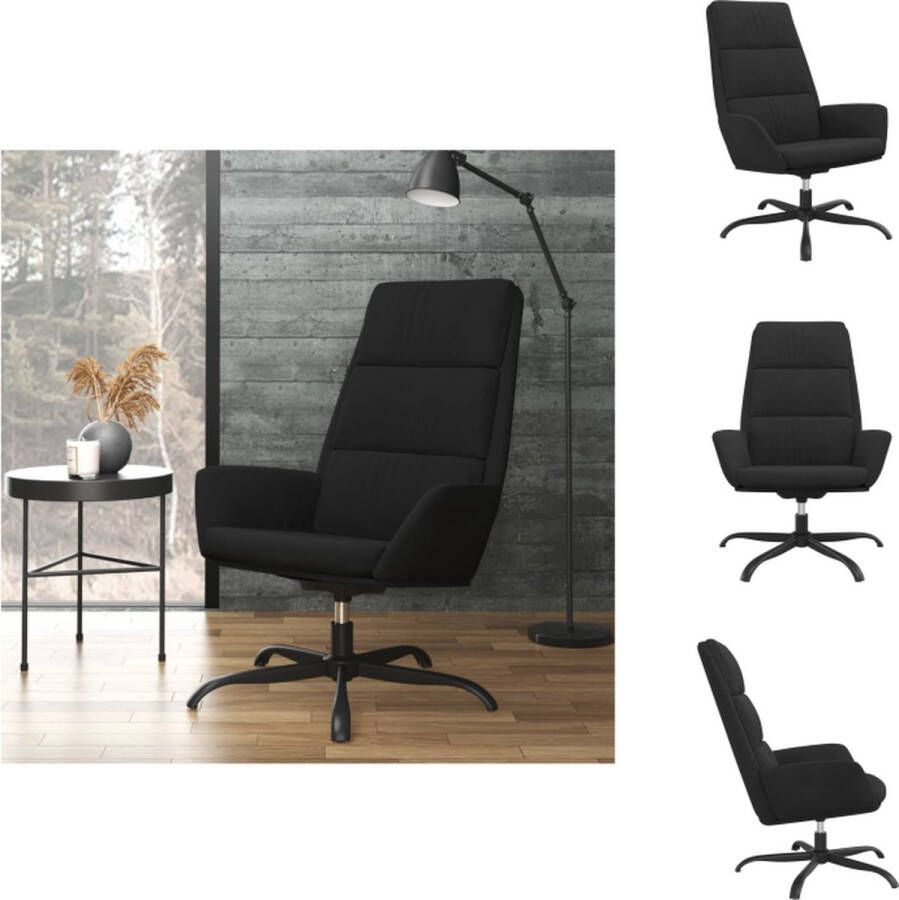 VidaXL Relaxstoel fluweel 70x77x98 cm zwart Fauteuil