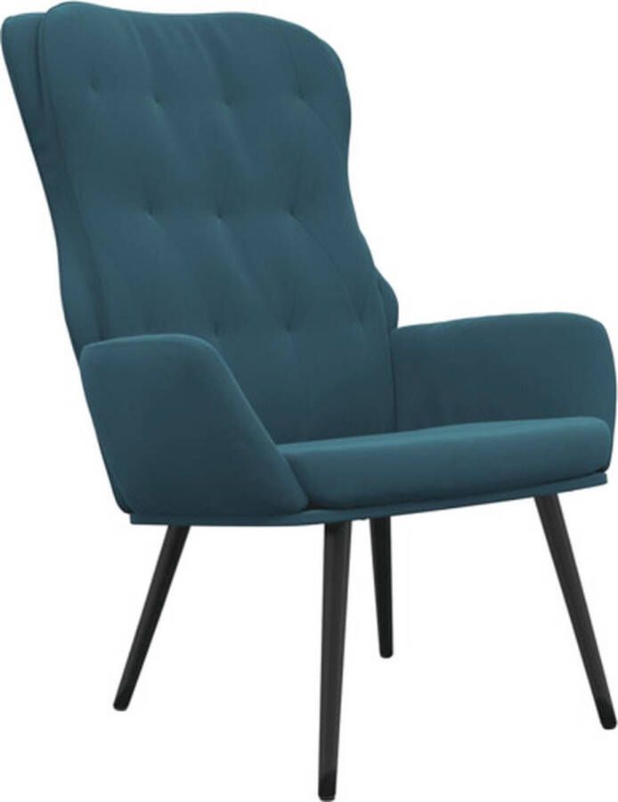 VIDAXL Relaxstoel fluweel blauw - Foto 3