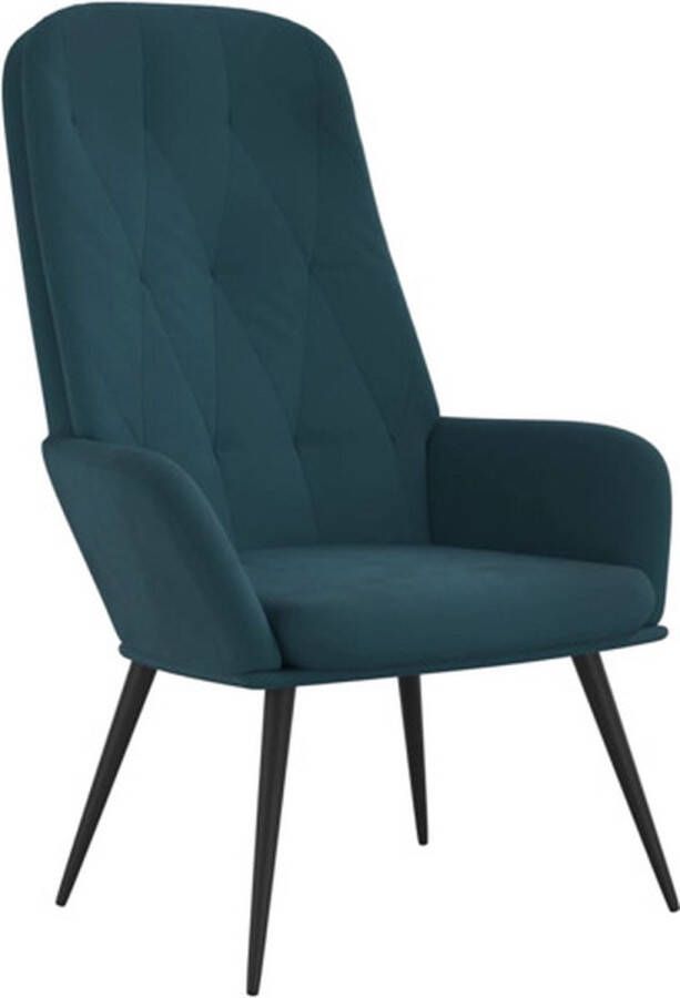 VIDAXL Relaxstoel fluweel blauw - Foto 5