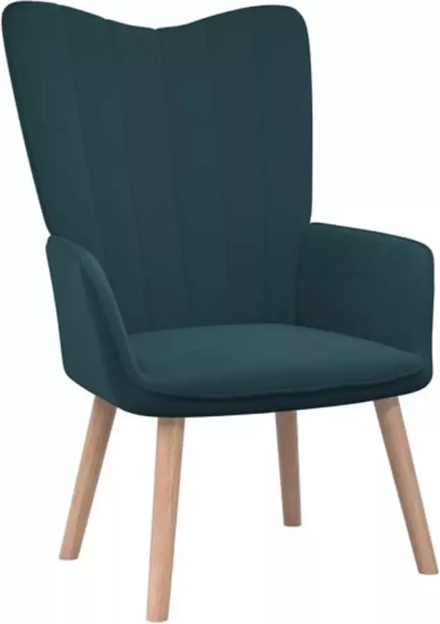 VIDAXL Relaxstoel fluweel blauw - Foto 1