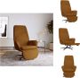 VidaXL Relaxstoel Fluweel Bruin 70x77x94cm 360 graden draaibaar Fauteuil - Thumbnail 1