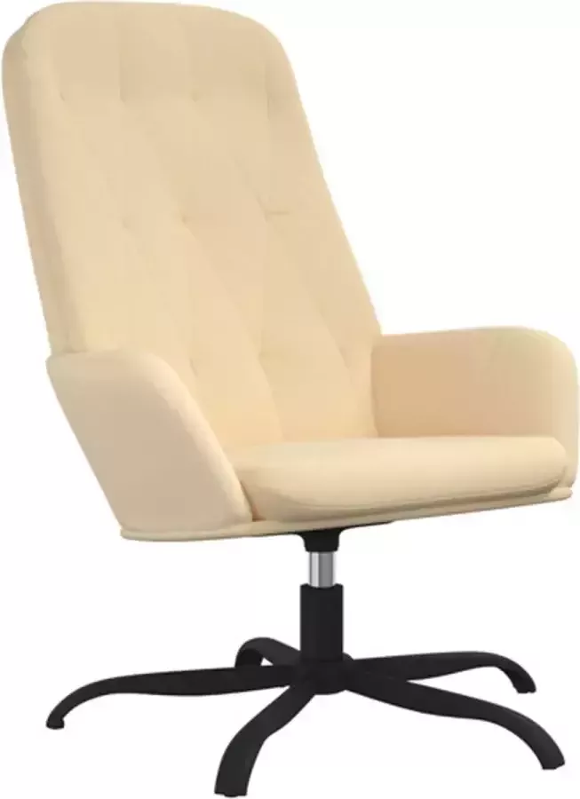 VidaXL Relaxstoel fluweel crèmewit - Foto 2