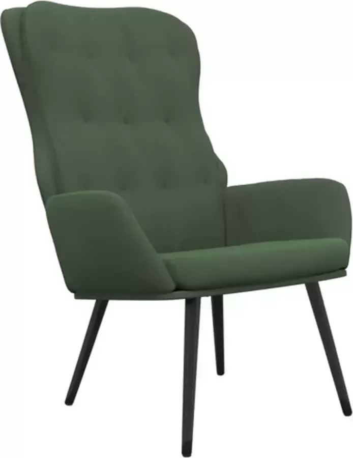 VidaXL Relaxstoel fluweel donkergoen - Foto 2