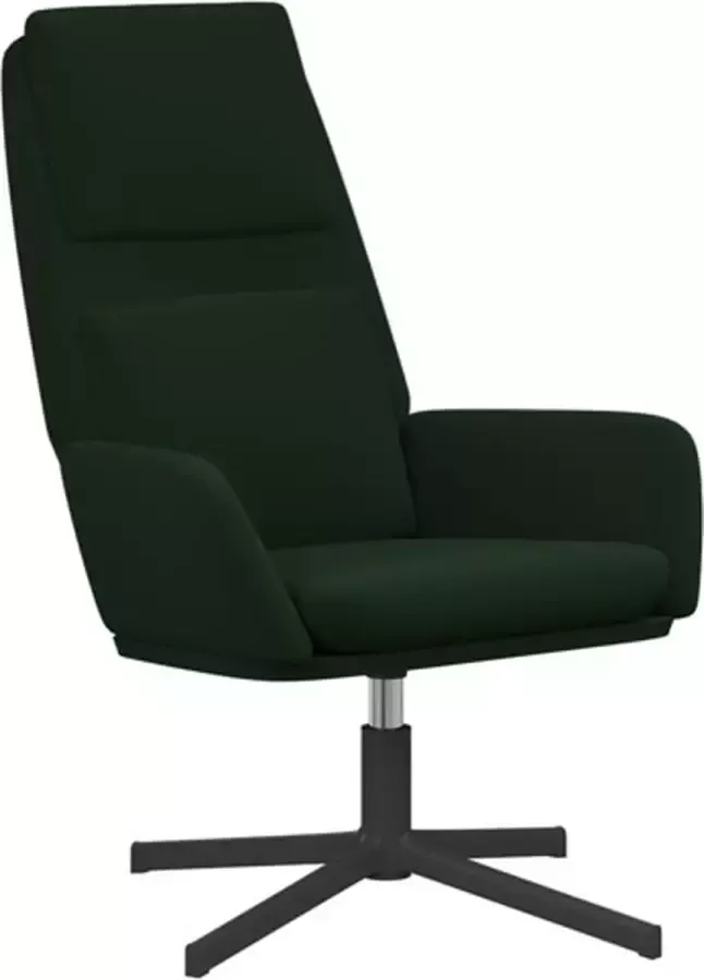 VidaXL Relaxstoel fluweel donkergoen - Foto 2