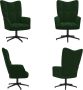 VidaXL Relaxstoel fluweel donkergoen Relaxstoel Relaxstoelen Fauteuil Fauteuils - Thumbnail 2