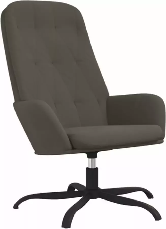 VidaXL Relaxstoel fluweel donkergrijs - Foto 2