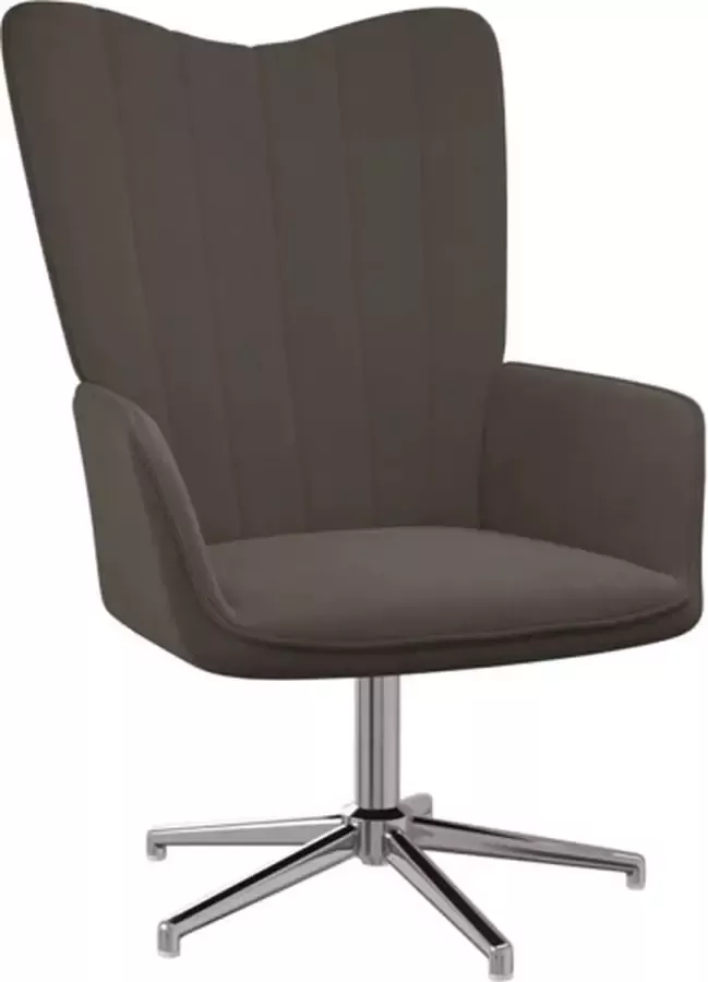 VidaXL Relaxstoel fluweel donkergrijs - Foto 1