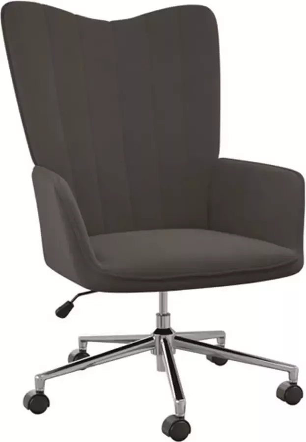 VidaXL Relaxstoel fluweel donkergrijs - Foto 1