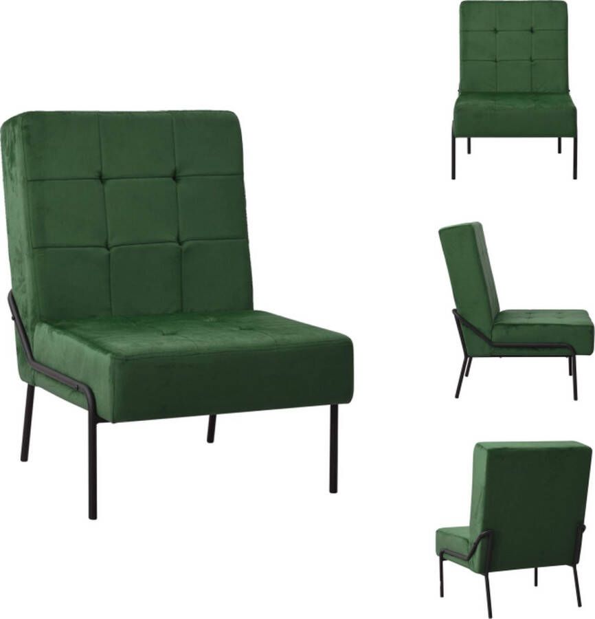 VidaXL Relaxstoel Relaxstoelen Fauteuil Fauteuils Relaxstoel 65x79x87 cm fluweel donkergroen - Foto 2