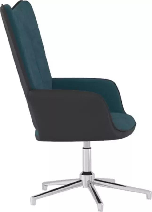 VIDAXL Relaxstoel fluweel en PVC blauw - Foto 1
