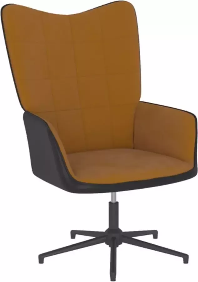 VIDAXL Relaxstoel fluweel en PVC bruin - Foto 2