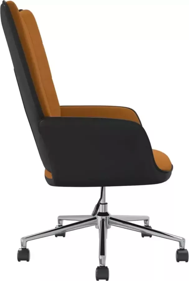 VIDAXL Relaxstoel fluweel en PVC bruin