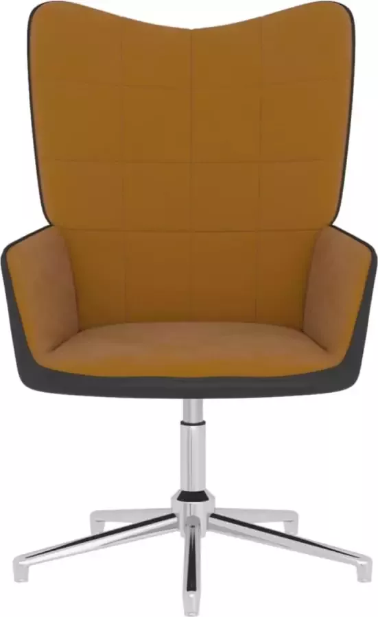 VidaXL Relaxstoel fluweel en PVC bruin