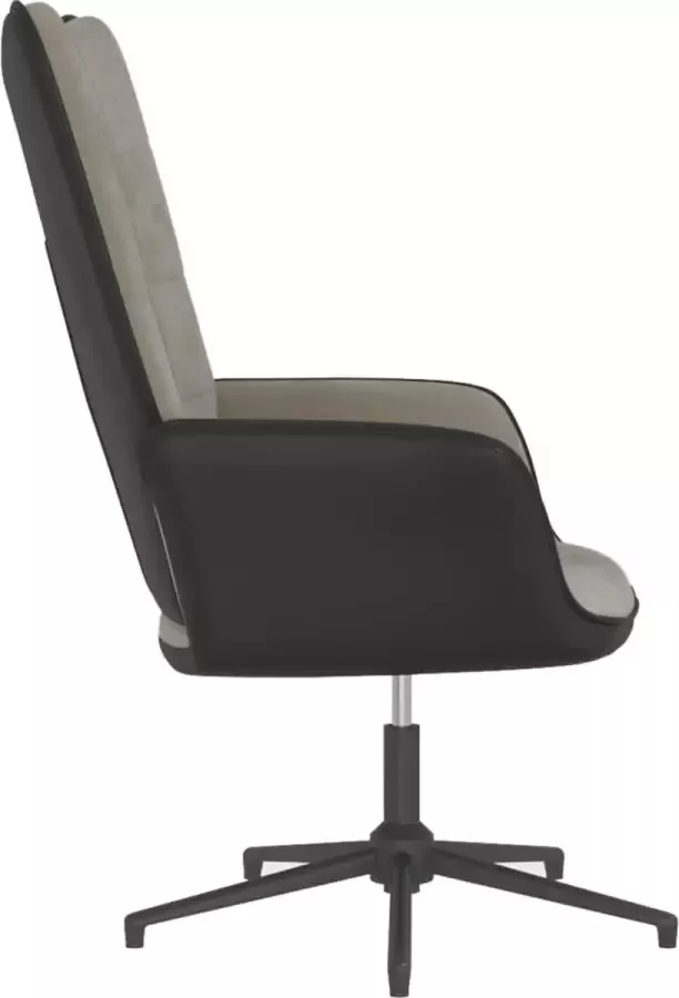 VidaXL Relaxstoel fluweel en PVC lichtgrijs