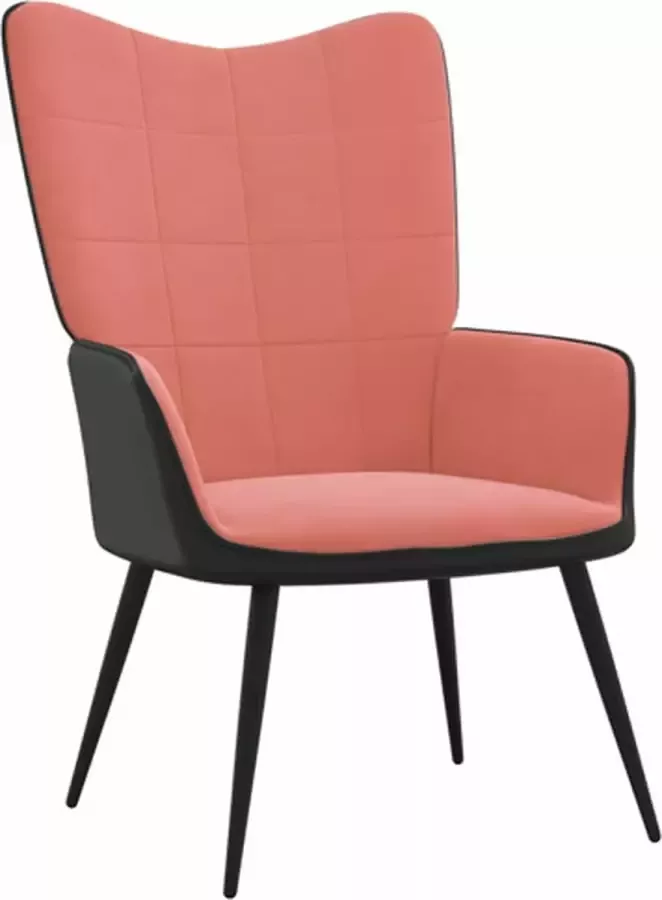 VIDAXL Relaxstoel fluweel en PVC roze - Foto 2
