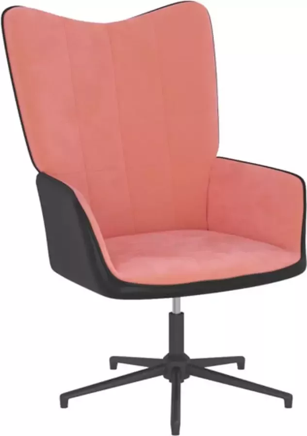VIDAXL Relaxstoel fluweel en PVC roze - Foto 1