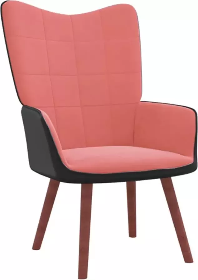 VIDAXL Relaxstoel fluweel en PVC roze - Foto 2