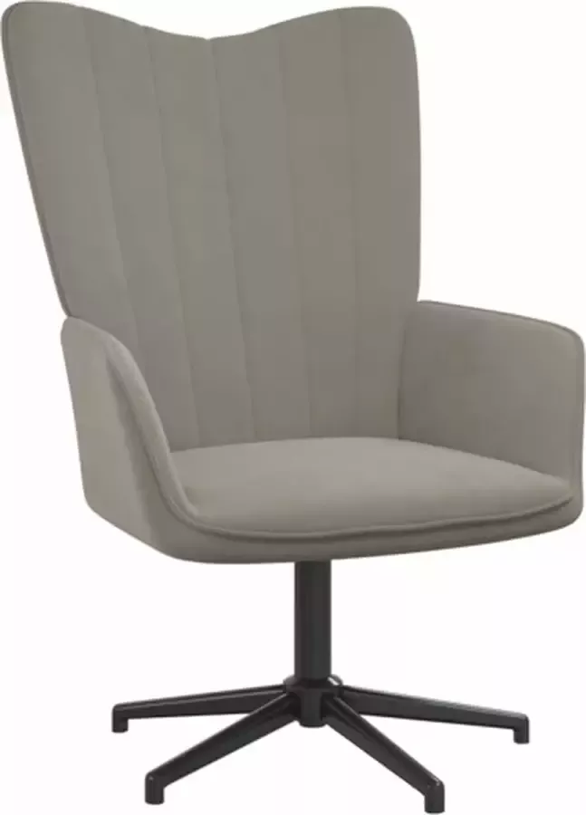 VidaXL Relaxstoel fluweel lichtgrijs