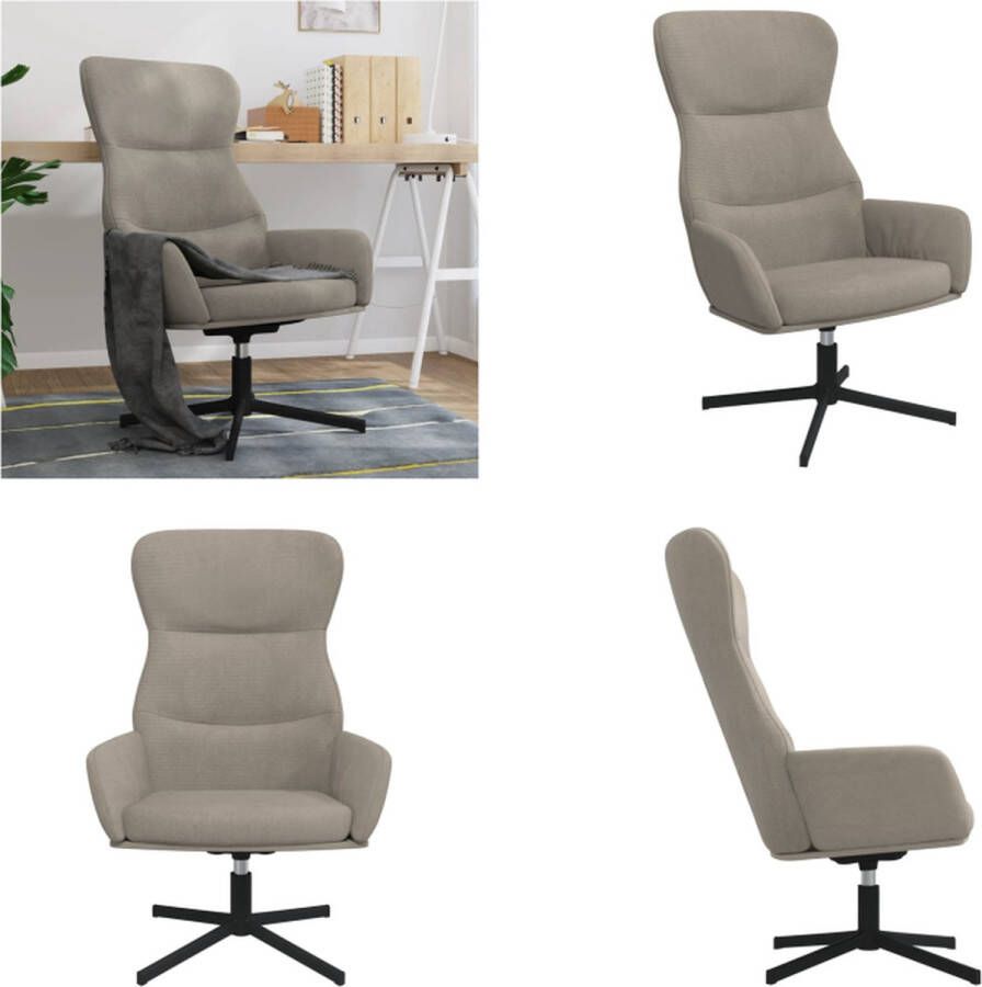 VidaXL Relaxstoel fluweel lichtgrijs Relaxstoel Relaxstoelen Fauteuil Relaxfauteuil