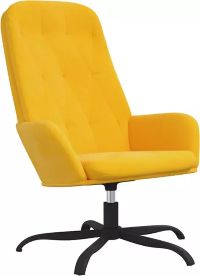 VidaXL Relaxstoel fluweel mosterdgeel - Foto 2