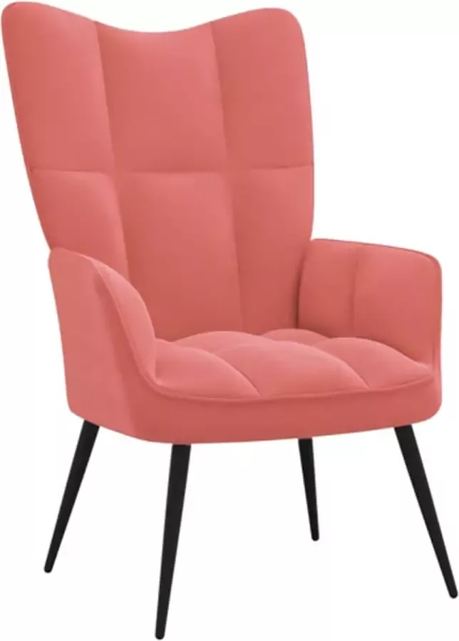VIDAXL Relaxstoel fluweel roze - Foto 1