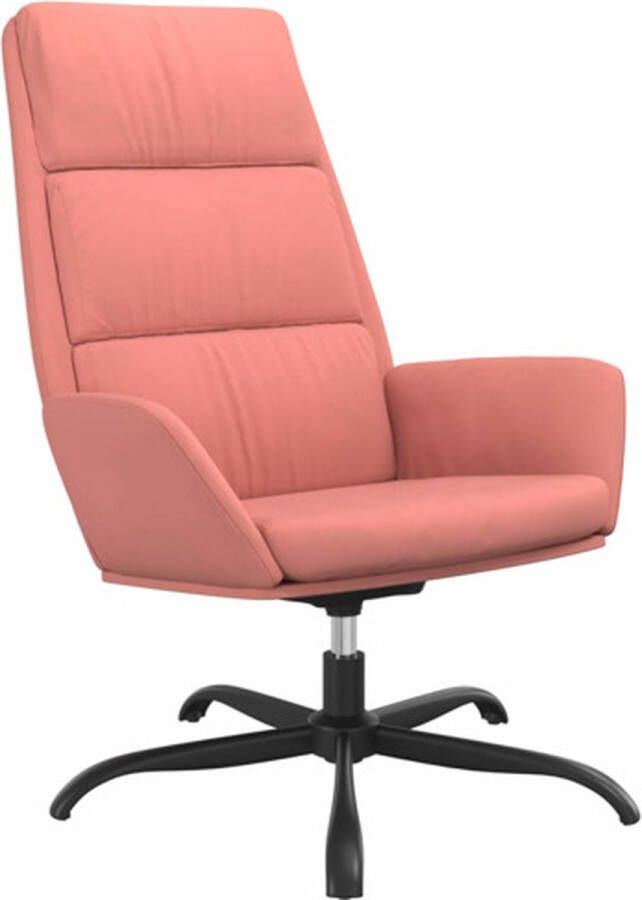 VIDAXL Relaxstoel fluweel roze - Foto 1