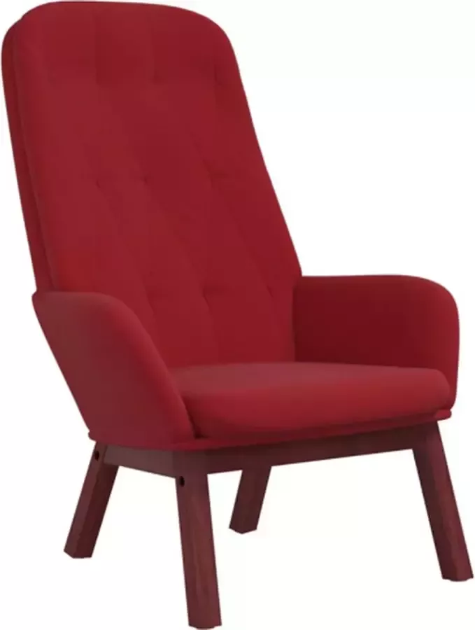 VidaXL Relaxstoel fluweel wijnrood - Foto 2