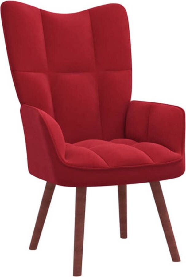 VidaXL Relaxstoel Relaxstoelen Fauteuil Fauteuils Relaxstoel fluweel wijnrood