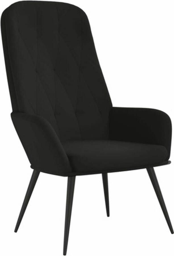 VIDAXL Relaxstoel fluweel zwart - Foto 3