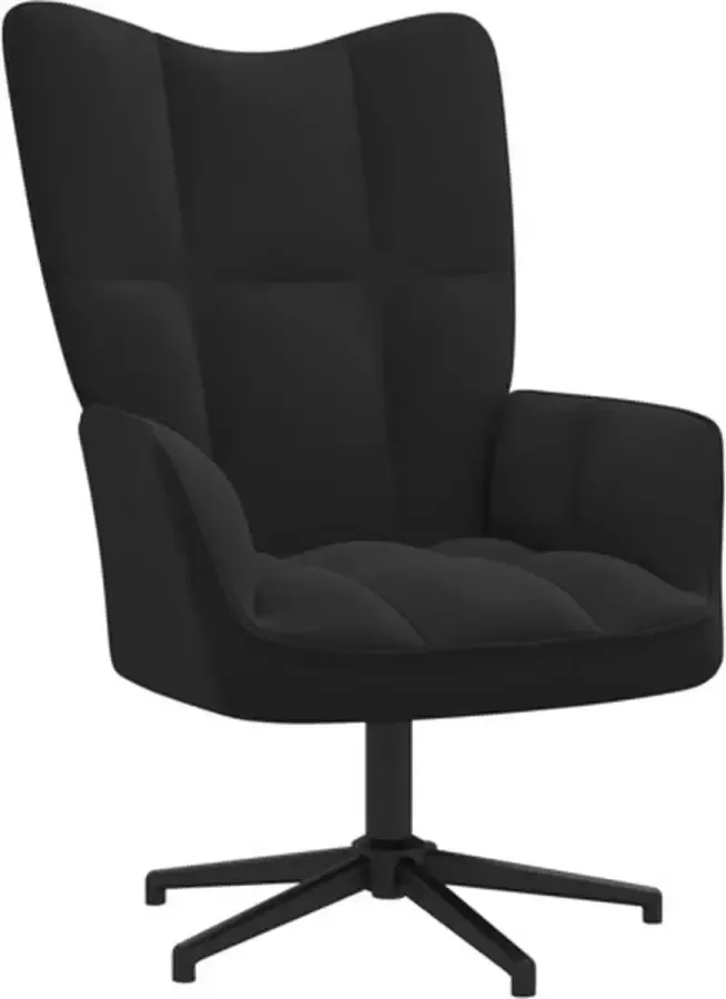 VIDAXL Relaxstoel fluweel zwart - Foto 1